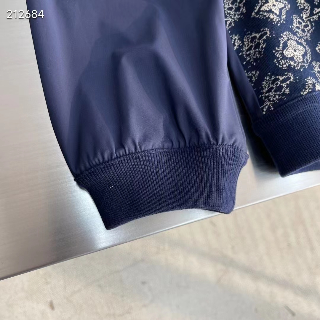 Louis Vuitton Women LV Technical Cotton Zipped Track Top Regular Fit Monogram Sand Jacquard High Jersey Collar