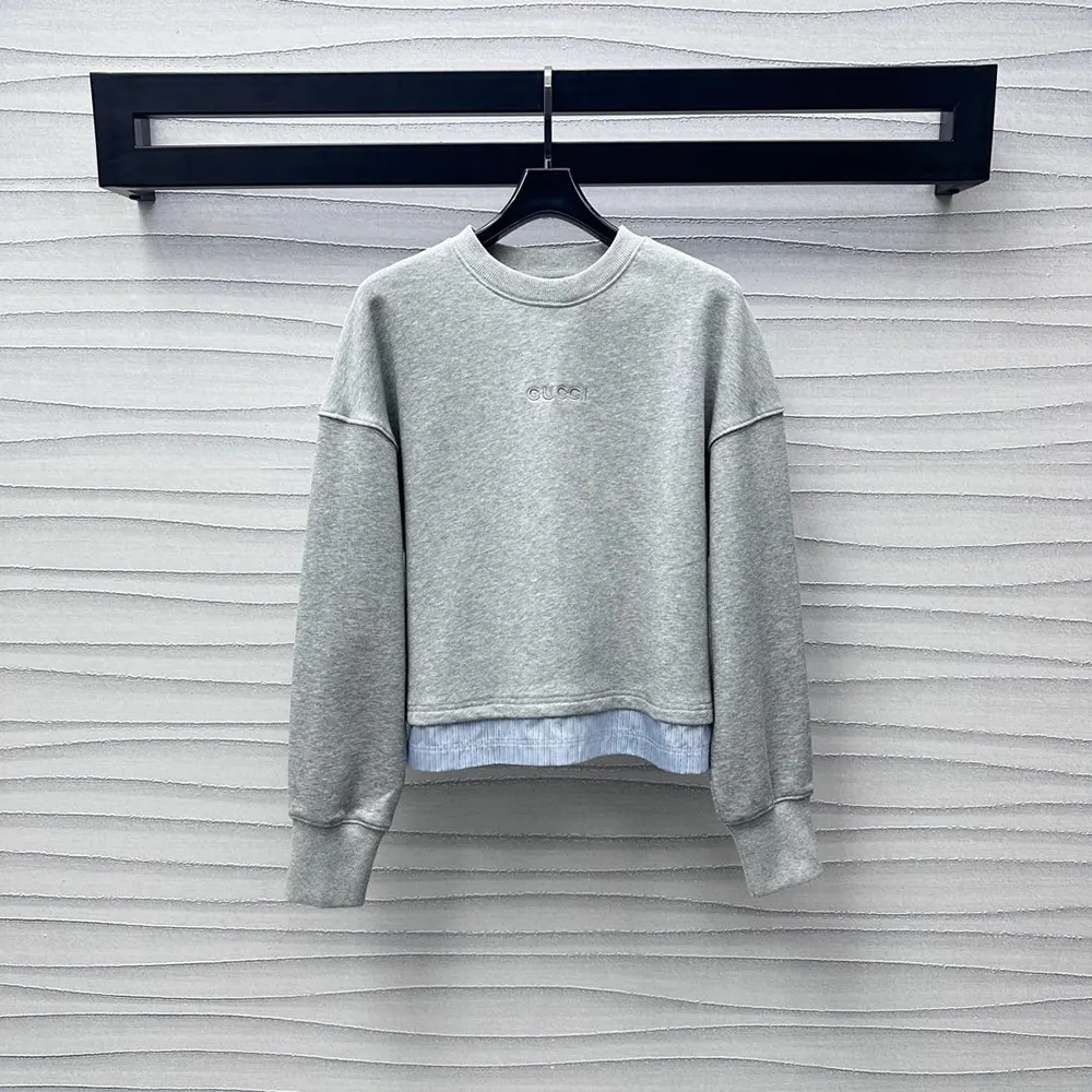 Gucci Women Cotton Jersey Sweatshirt with Embroidery 837933