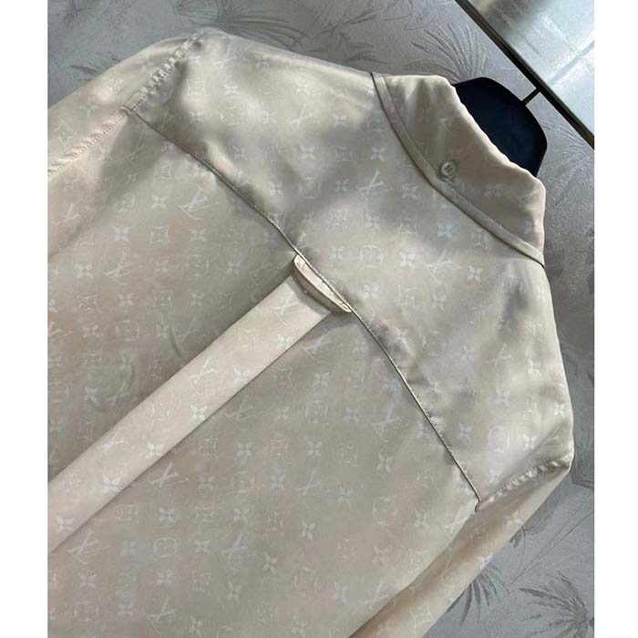 Louis Vuitton Women LV Monogram Cloud Shirt Silk Pinkish Beige Regular Fit