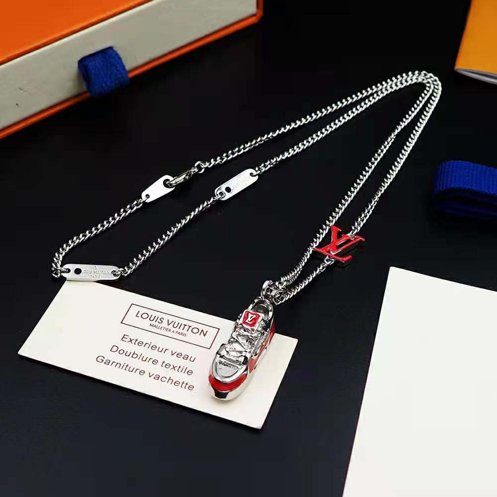 Louis Vuitton Unisex LV Trainer Necklace-Red