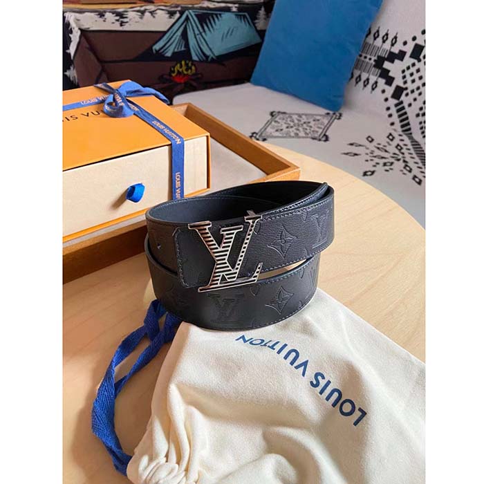 Louis Vuitton Unisex LV Shadow 40 MM Reversible Belt Black Monogram Shadow Smooth Leather