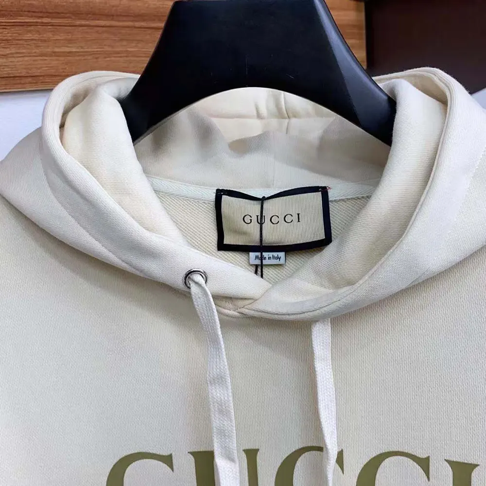 Gucci Men GG Cotton Jersey Sweatshirt Gucci Print-White