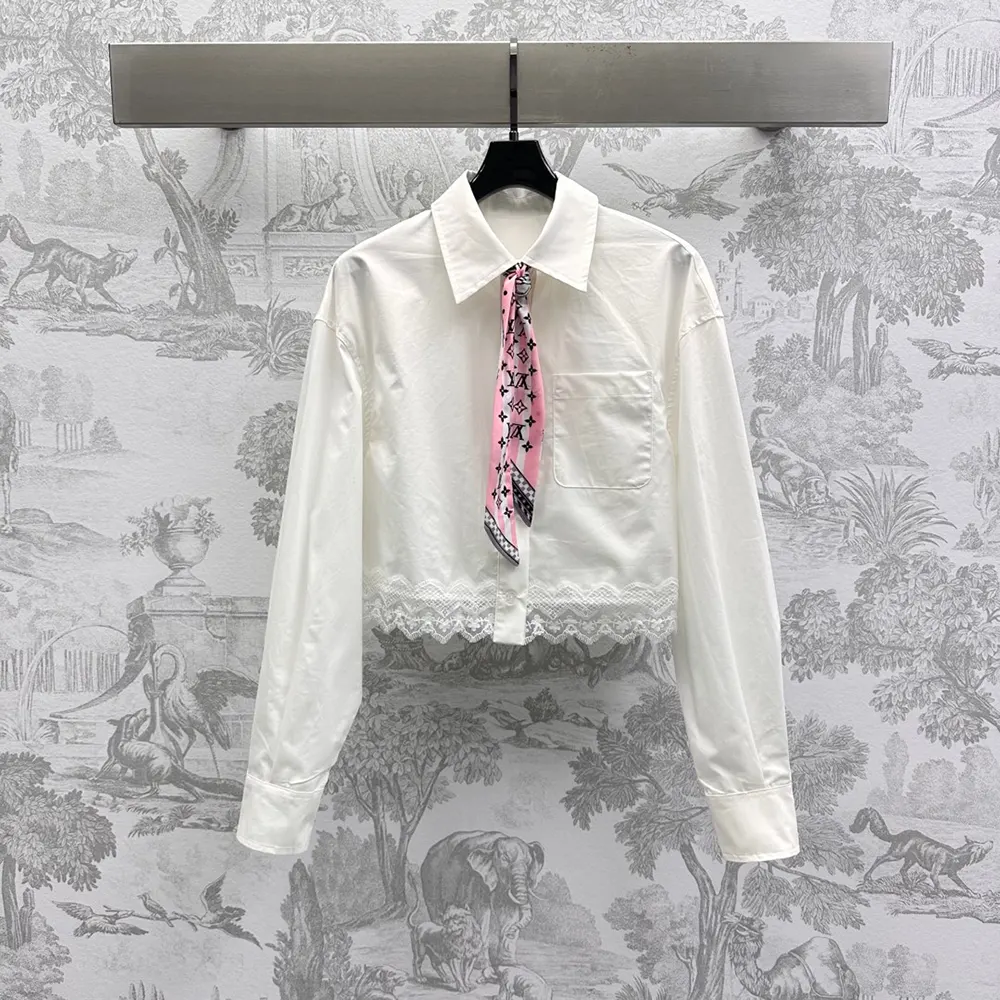 Louis Vuitton LV Women Lace Trim Shirt 1AHGWW