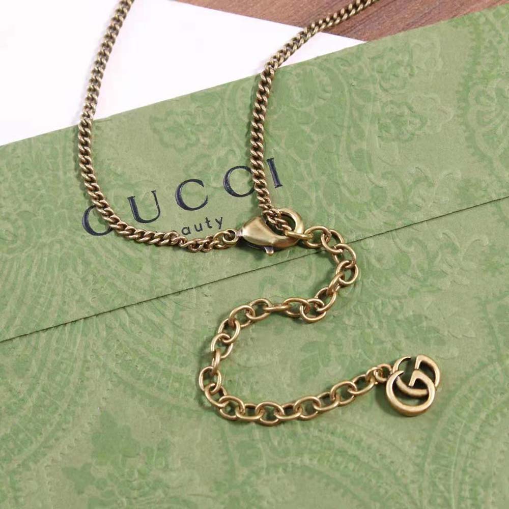 Gucci Women Double G Necklace with Crystals