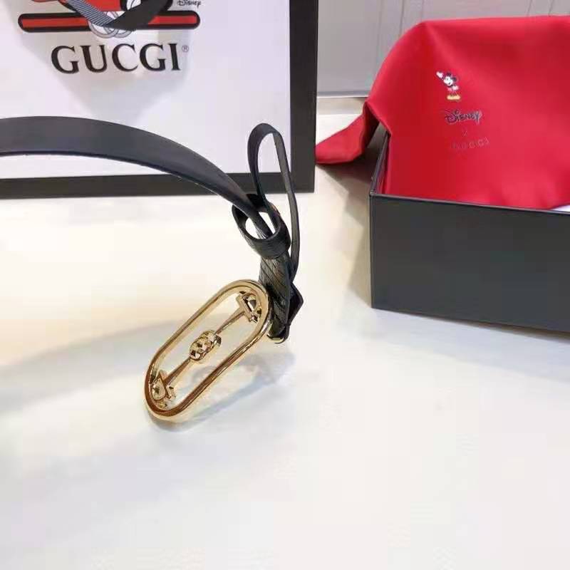 Gucci Unisex Lizard Belt with Interlocking G Horsebit Buckle 2.5 cm Width Black Lizard