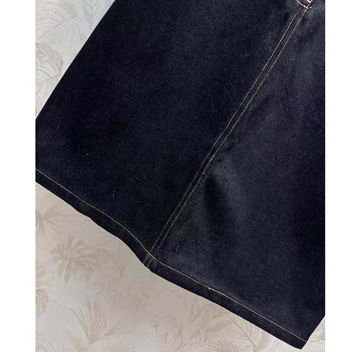 Louis Vuitton Women LV Eyelet Belt Denim Skirt Navy 1AFGNY