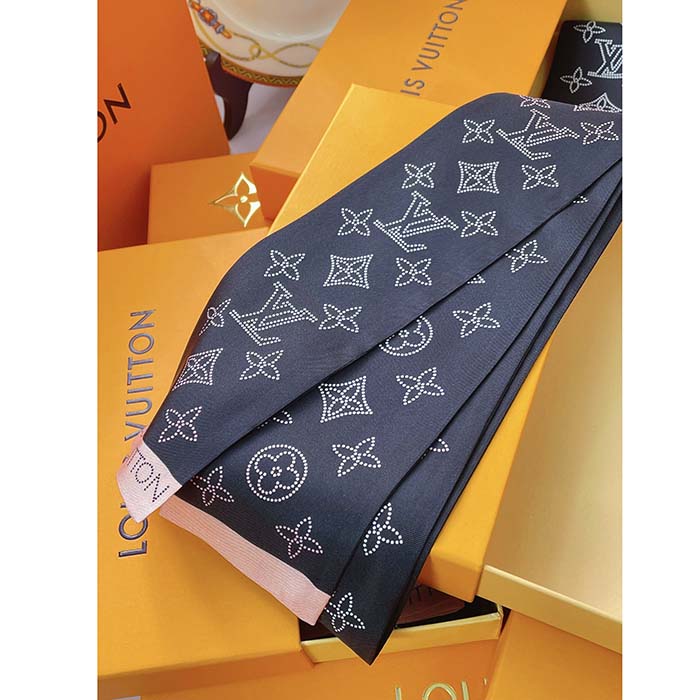 Louis Vuitton Women LV Mahina Flight Mode Classic Bandeau Black Silk Inkjet Monogram