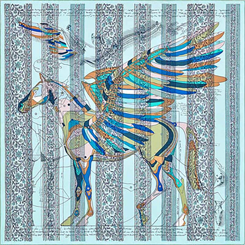 Hermes Women La Maison Des Carres Pegase Dhermes AU Bloc Scarf