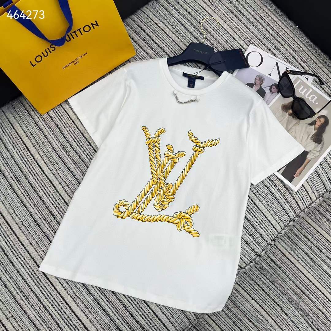 Louis Vuitton Women Nautical LV T-Shirt Cotton White 1AFMZ4