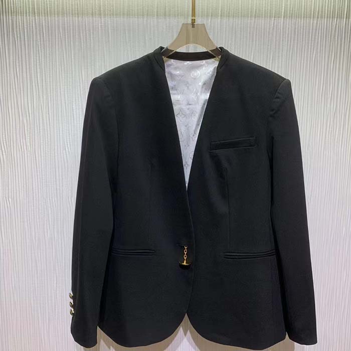 Louis Vuitton Women LV Jewel Button Tuxedo Jacket Black