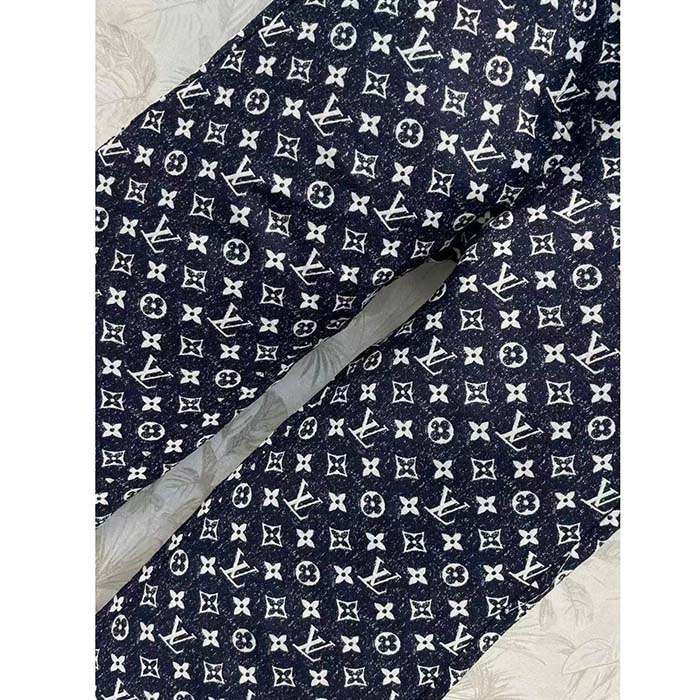 Louis Vuitton Women LV Monogram Denim Bootcut Jeans Cotton Navy