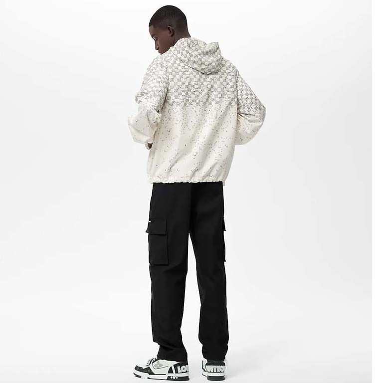 Louis Vuitton LV Men Damier Spread Windbreaker Polyester Optical White Regular Fit