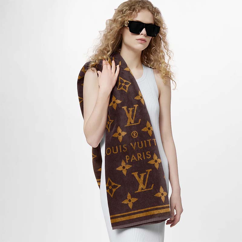 Louis Vuitton LV Unisex Monogram Classic Beach Towel Cotton