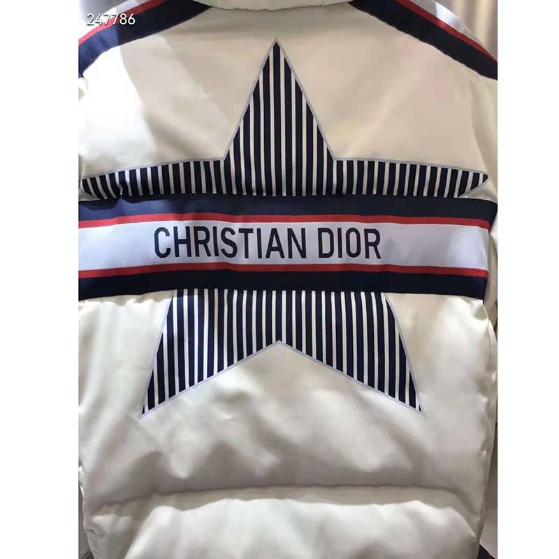 Dior Men Dioralps Hooded Down Jacket White Three-Tone Dior Star