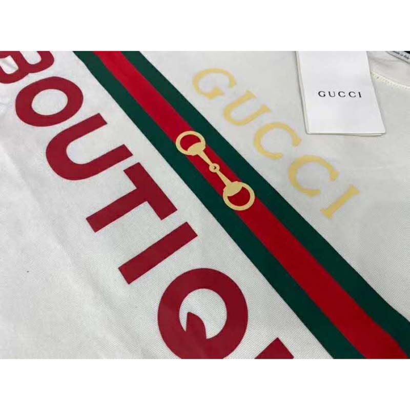 Gucci GG Women’s Gucci Boutique Print T-Shirt-White