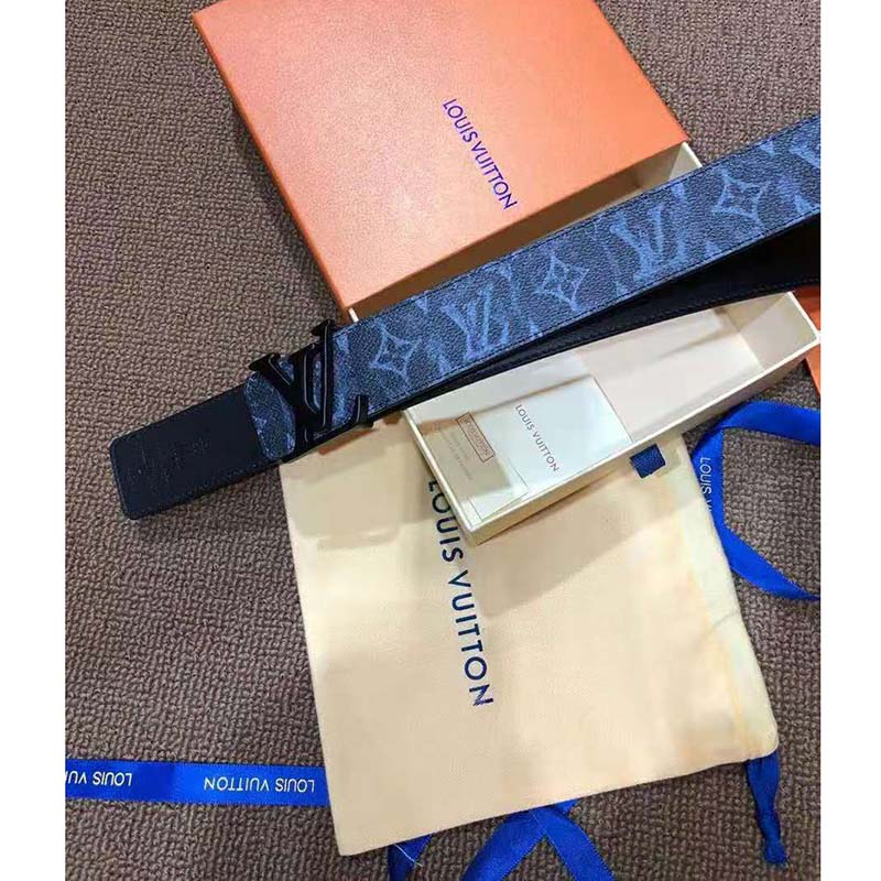 Louis Vuitton Unisex LV Shape 40 mm Reversible Belt Monogram Canvas Calf Leather