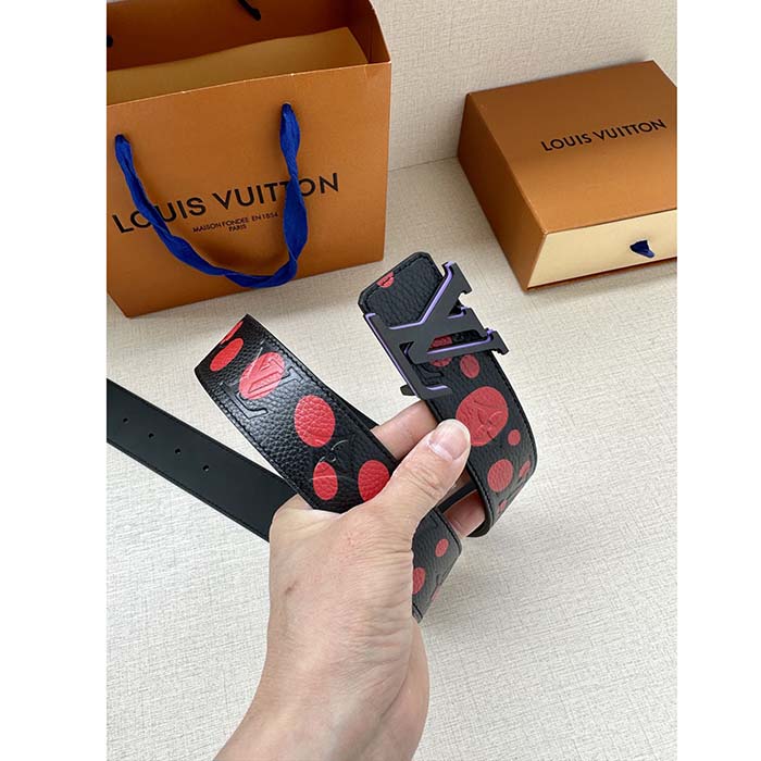 Louis Vuitton Unisex LV x YK LV Initiales 40mm Reversible Belt Painted Dots Monogram Embossed Taurillon Leather