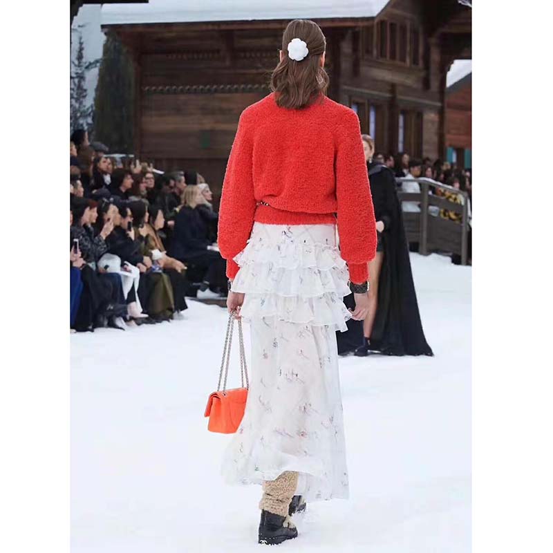 Chanel Women Pullover Wool and Mixed Fibers & Cashmere Sweater-Red