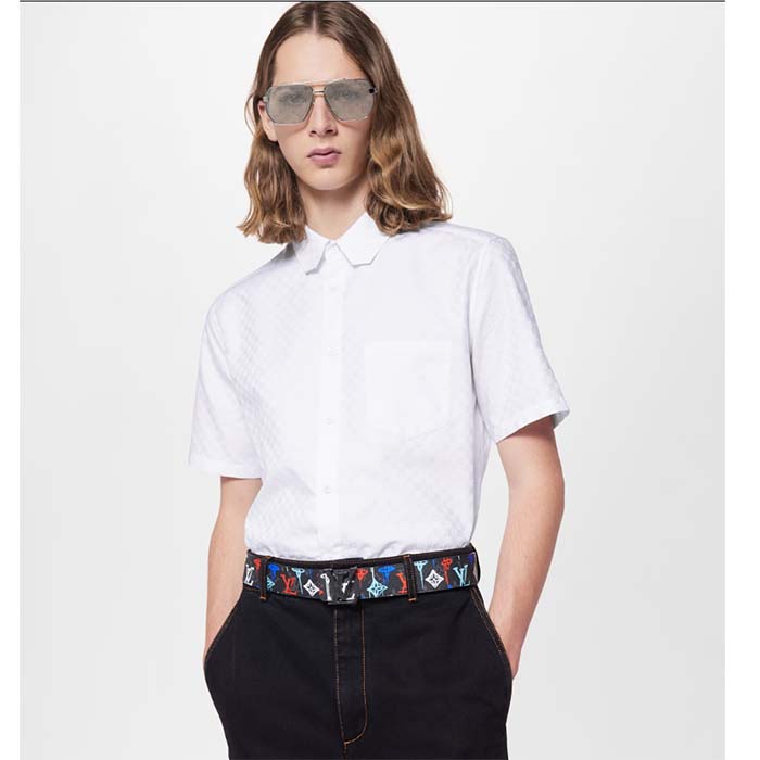 Louis Vuitton Unisex LV Shape 40 MM Reversible Belt Black Calf Leather