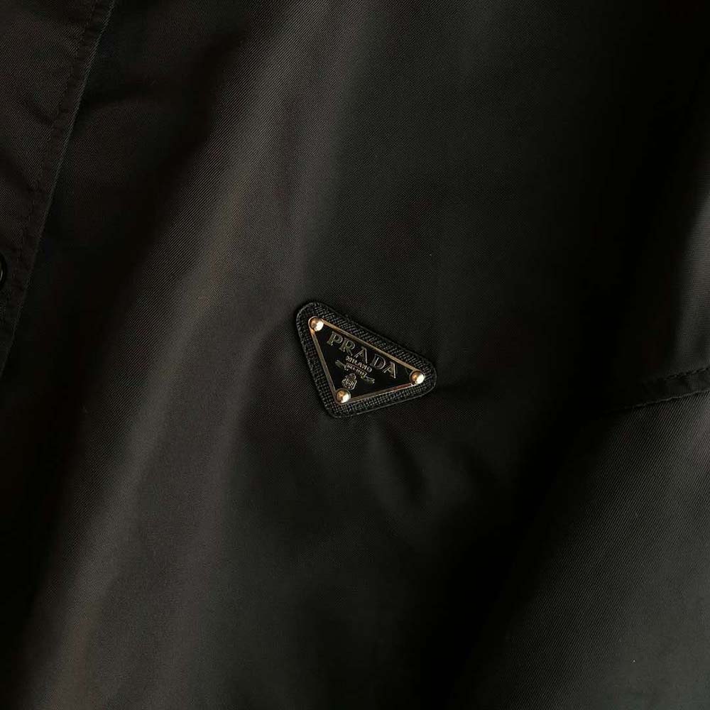 Prada Women Technical Silk Shirt-Black