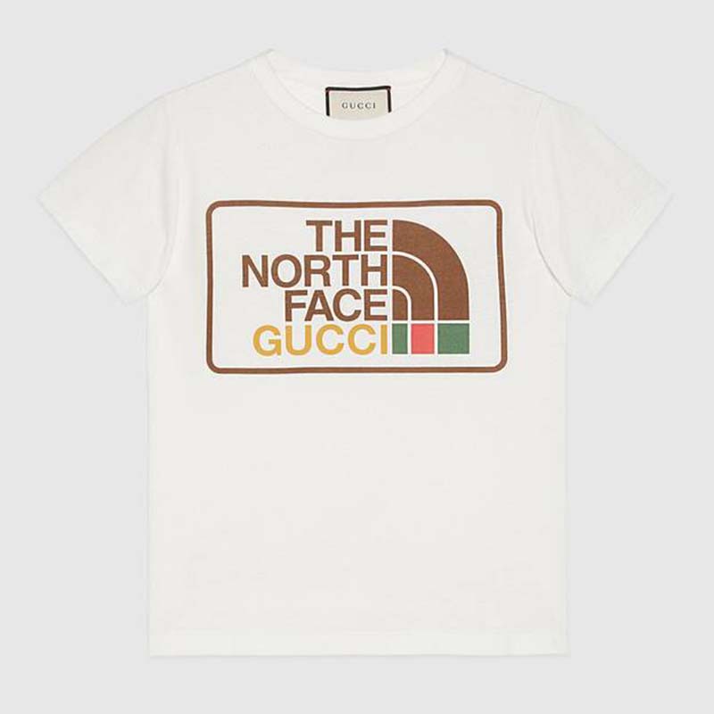 Gucci Women The North Face x Gucci Print Cotton T-Shirt Jersey Crewneck Short Sleeves