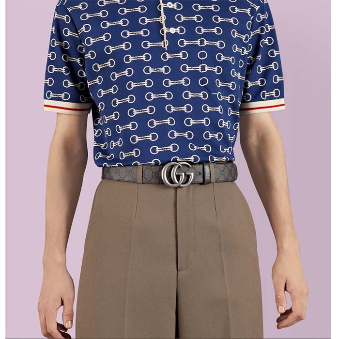 Gucci Unisex GG Marmont Reversible Belt Double G Buckle 3.8 CM Width