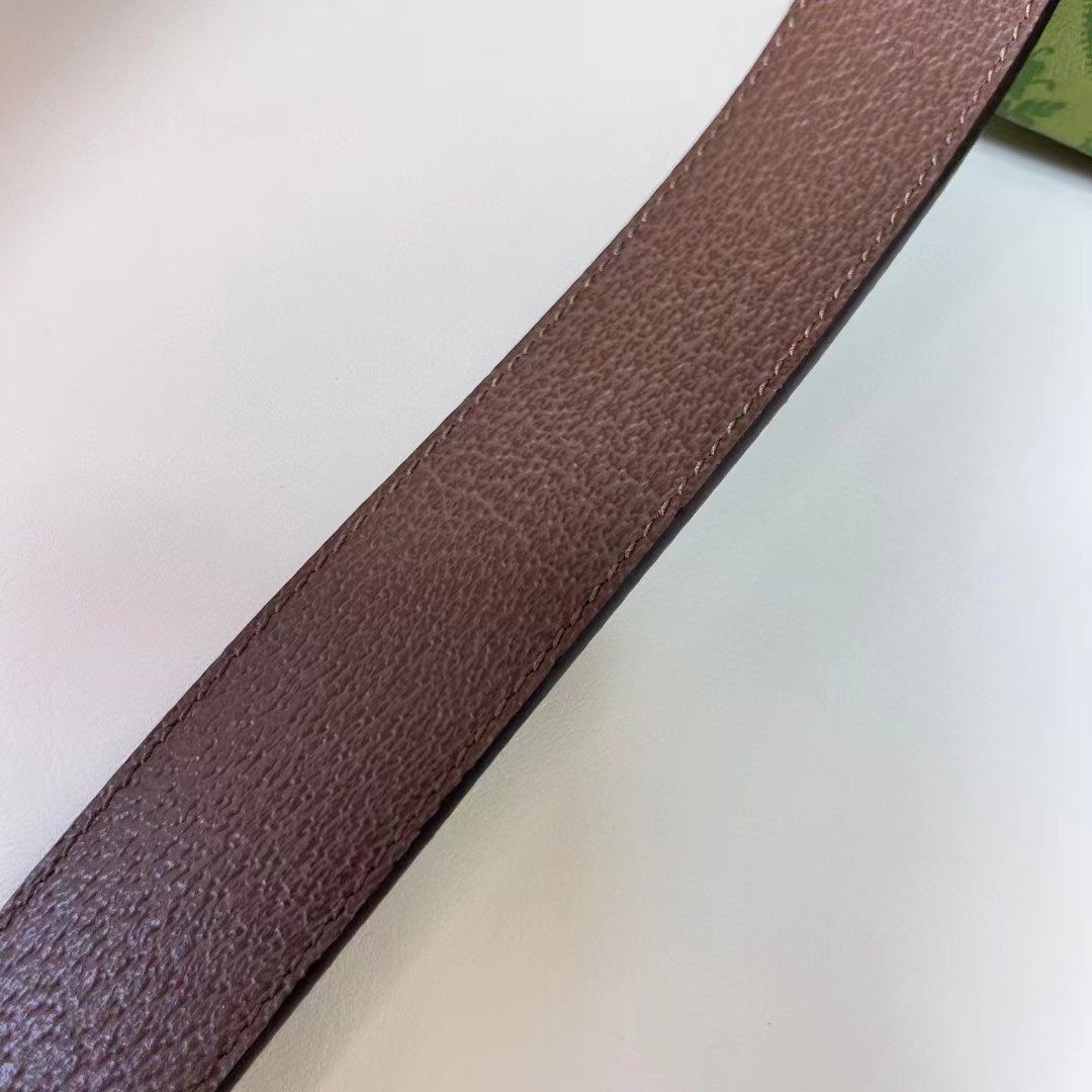 Gucci Unisex Reversible Belt Square G Buckle Beige Ebony GG Supreme Canvas Reverses Brown