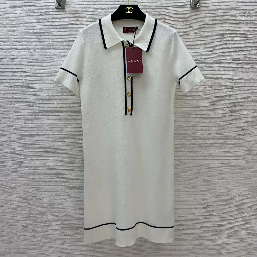 Gucci Women Fine Wool Polo Dress 813816XKEHH9034