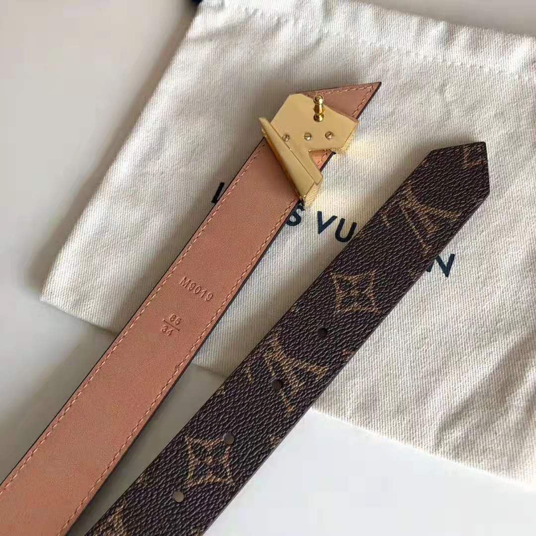 Louis Vuitton LV Unisex V Essential 30mm Belt in Monogram Canvas and Calf Leather