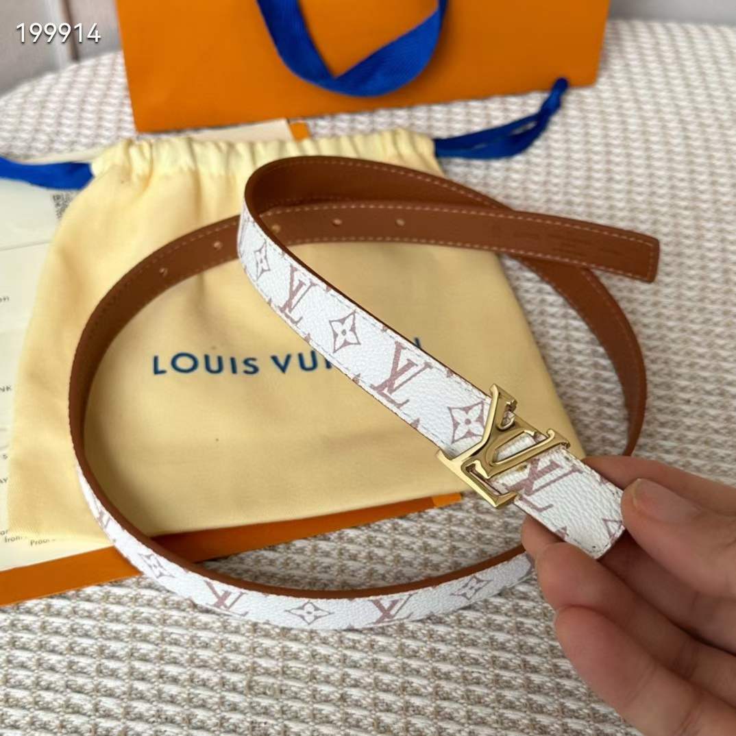 Louis Vuitton Unisex LV Iconic 20 MM Reversible Belt Monogram Dune Canvas M8495U