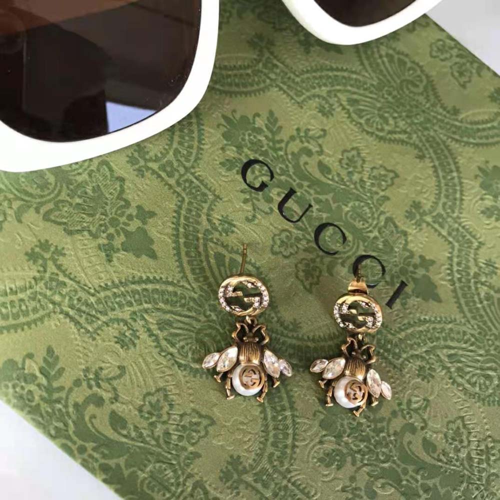 Gucci Women Bee Earrings with Interlocking G