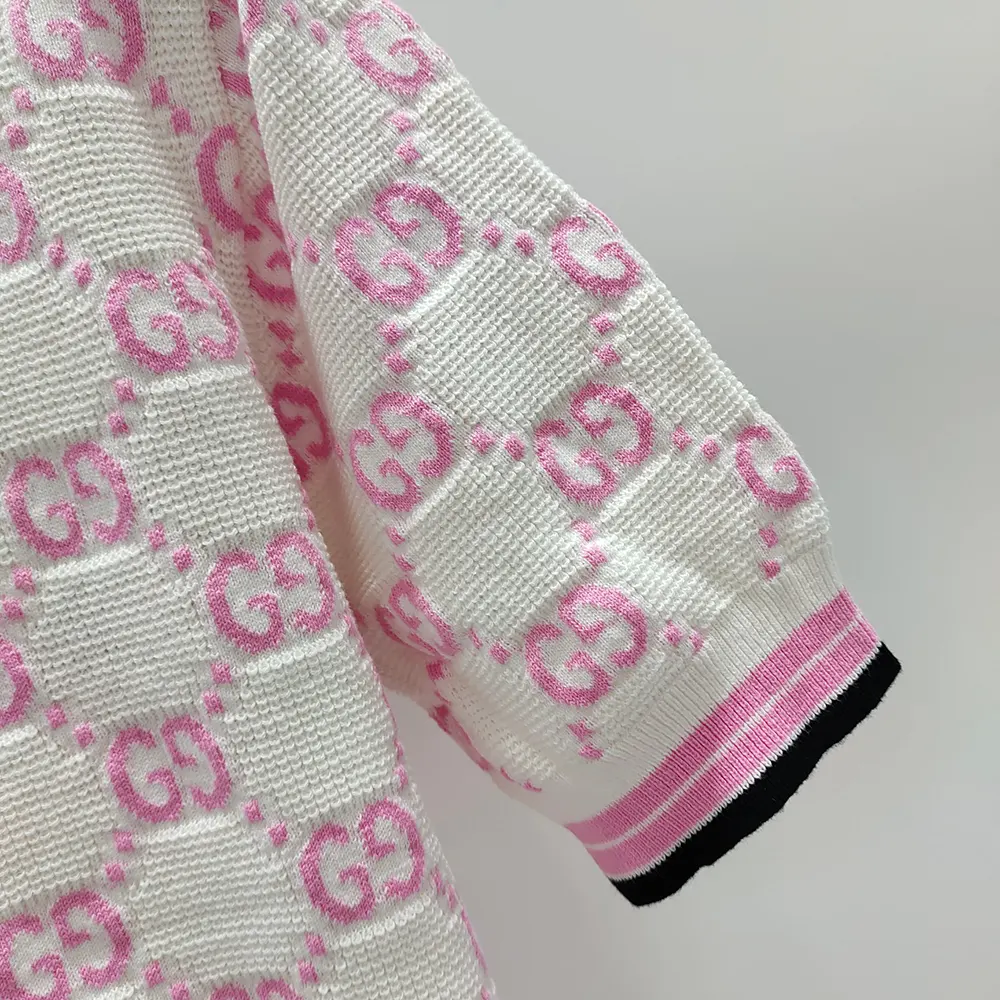 Gucci Women Cotton Crewneck Top with GG Intarsia 788766XKD1R9487