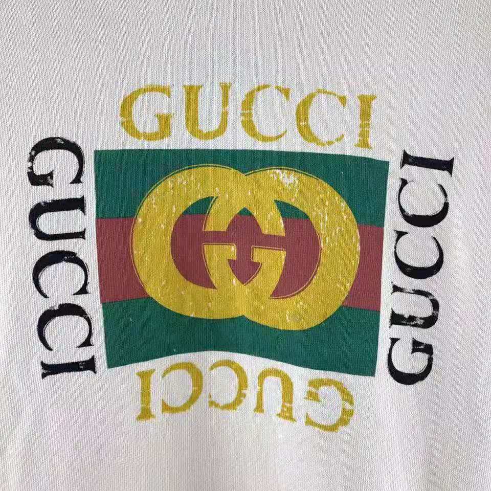 Gucci Women Oversize Sweatshirt with Gucci Logo in 100% Cotton-White