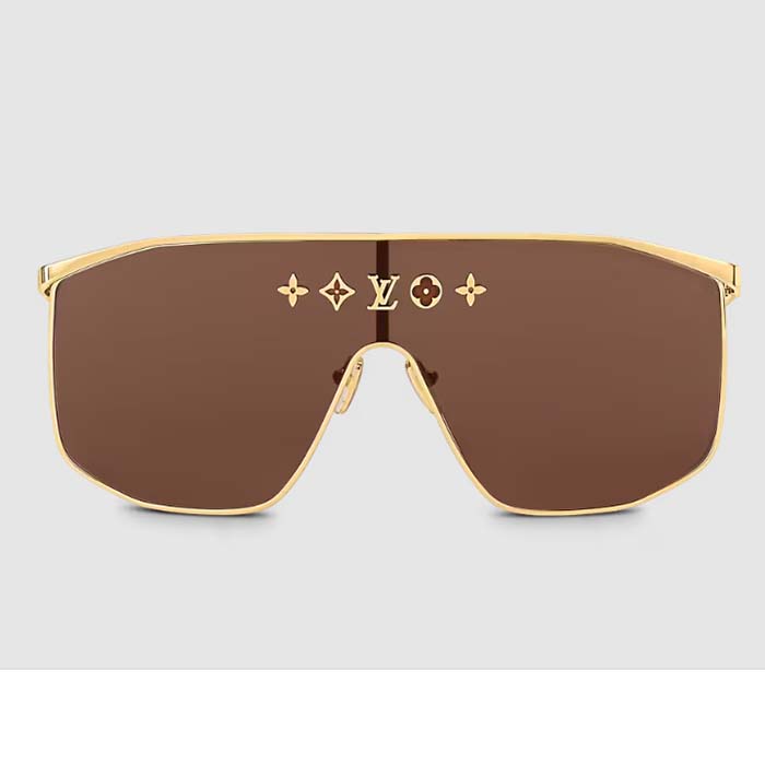 Louis Vuitton LV Unisex LV Golden Mask Sunglasses Gold-Toned Metal Frame Brown Lens