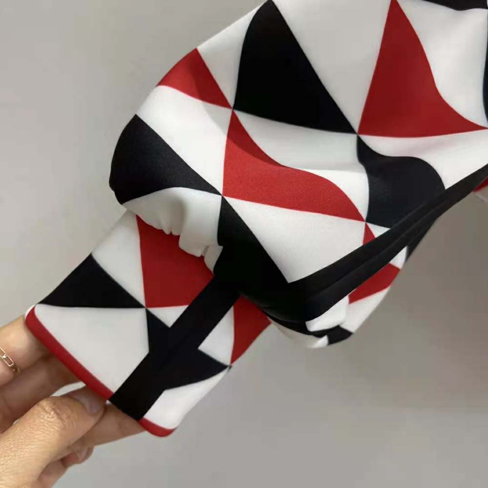 Prada Women Printed Jersey Hoodie-Red