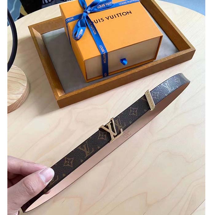 Louis Vuitton Unisex Pretty LV Enamel 30 MM Reversible Belt Monogram Canvas Recto Side