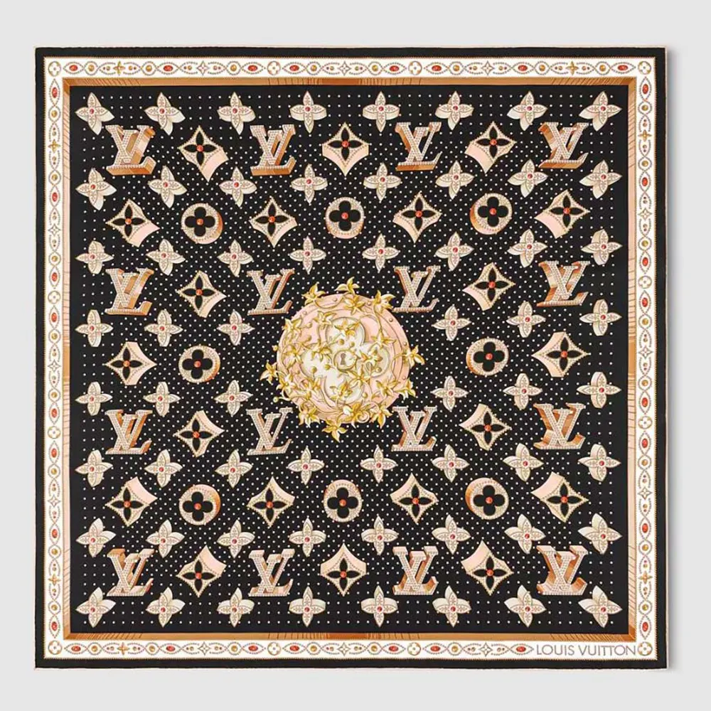 Louis Vuitton Unisex Monogram LV Locks Square 90-Black M90660