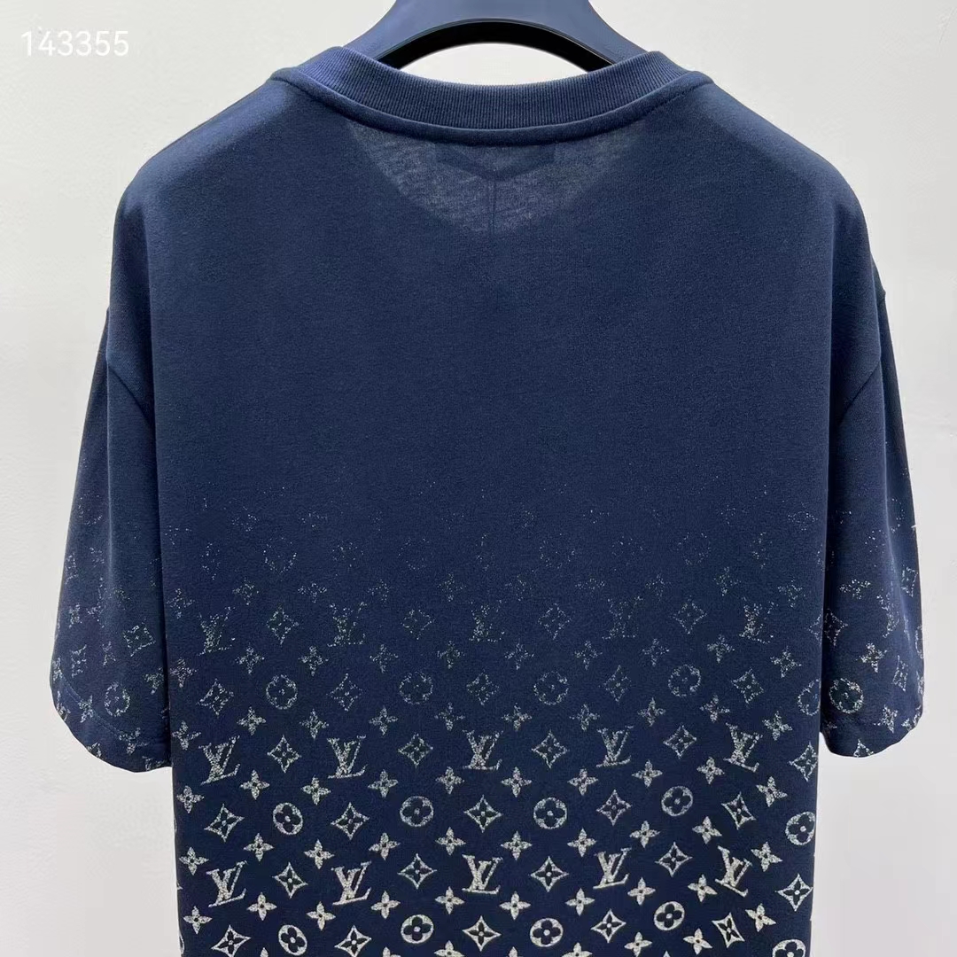 Louis Vuitton Women Mental LVSE Monogram Gradient T-Shirt Cotton Regular Fit Dark Ocean