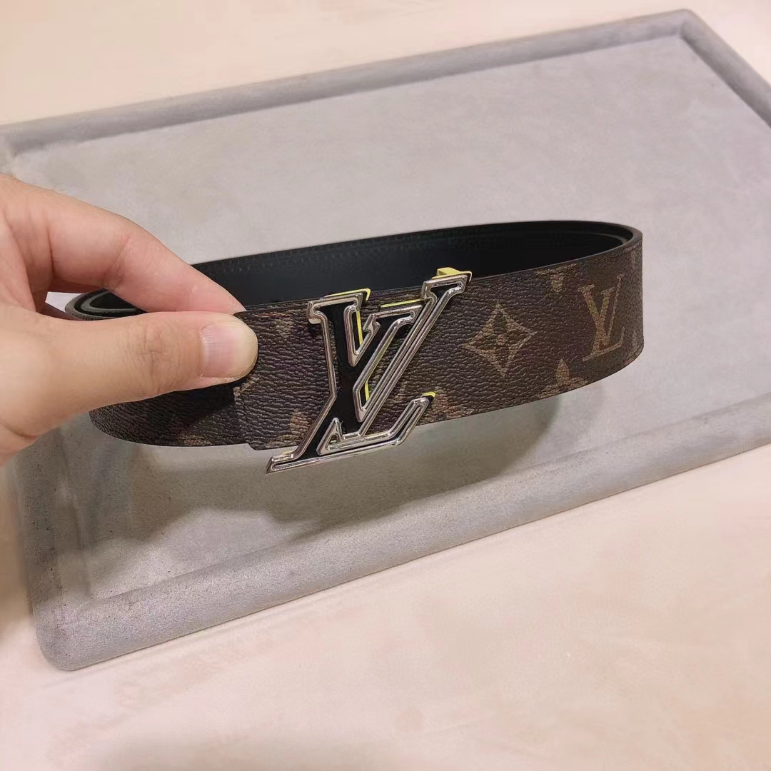 Louis Vuitton Unisex LV Speed 40mm Reversible Belt Yellow Monogram Coated Canvas Leather