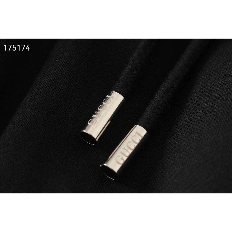 Gucci GG Men Viscose Shorts with Interlocking G Black Cotton Jersey Jacquard