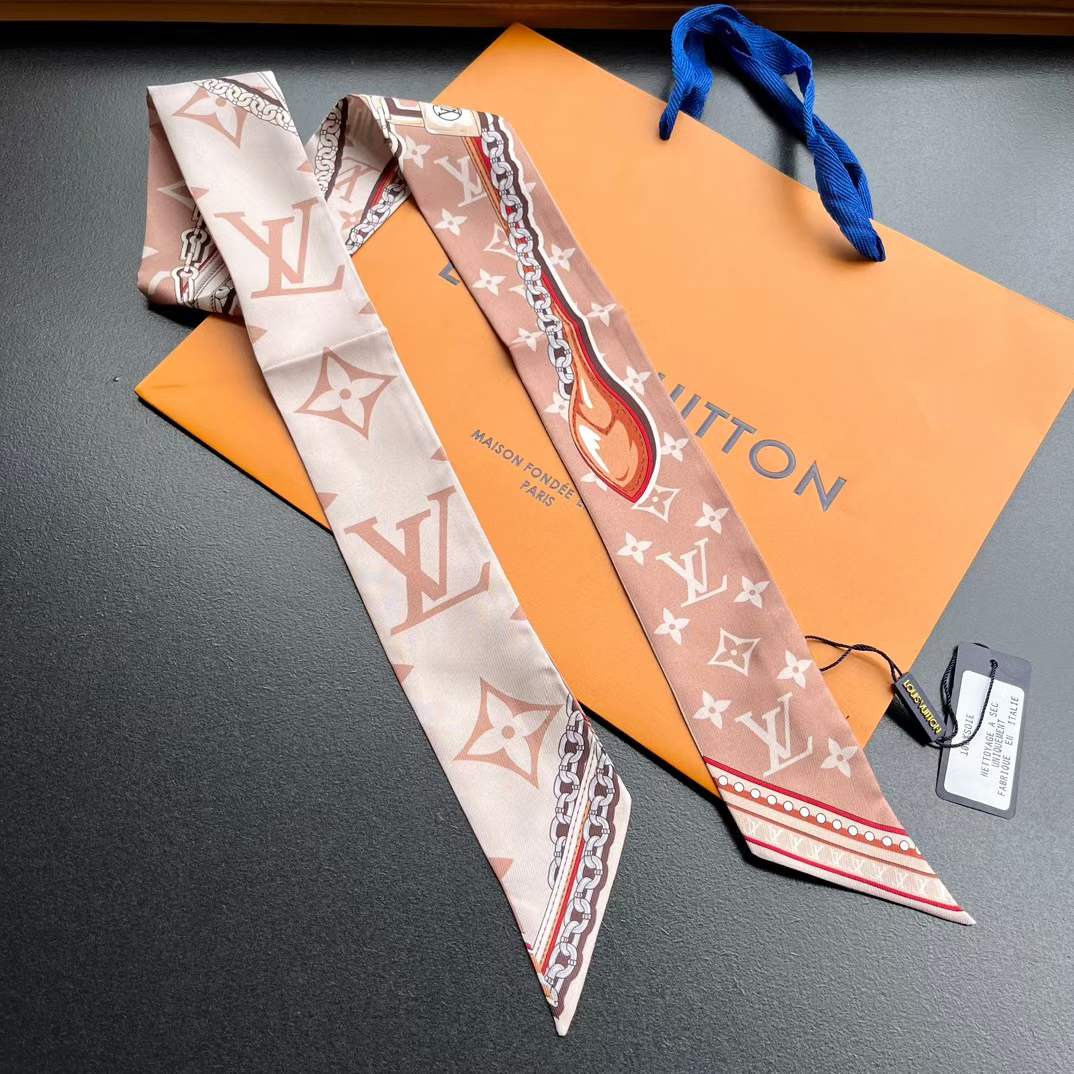 Louis Vuitton Unisex LV Ultimate Monogram BB Bandeau Dune Silk Inkjet Print M79588