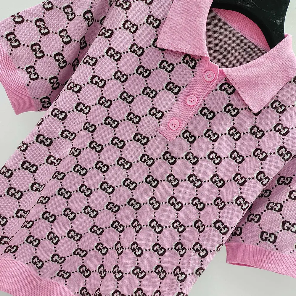 Gucci Women Wool Jacquard Polo Top with GG Shadow 798132XKD8R5283