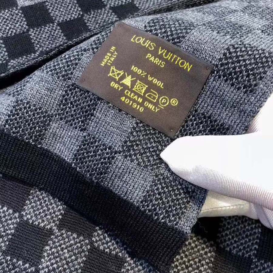Louis Vuitton LV Men Petit Damier Scarf NM Wool-Black