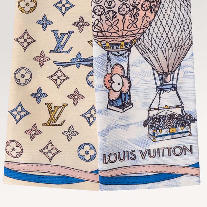 Louis Vuitton LV Women Up Away Bandeau Light Blue Silk Inkjet Print Monogram