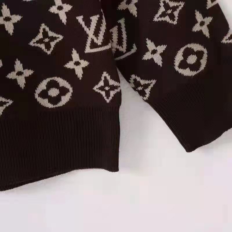 Louis Vuitton LV Women Full Monogram Jacquard Crew Neck Cotton Black