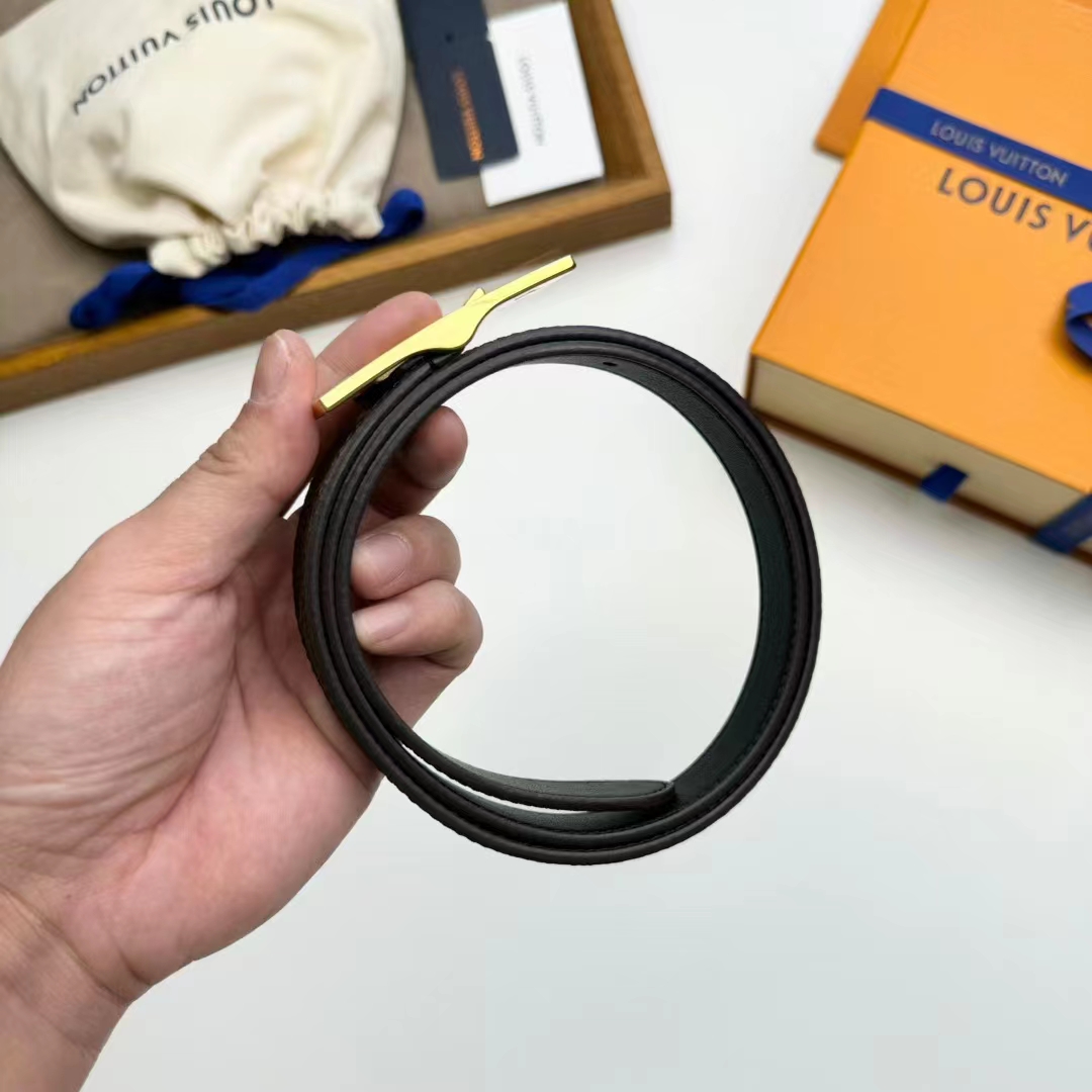 Louis Vuitton Unisex LV Duo 18MM Reversible Belt Monogram Canvas Recto Side Black Leather Verso