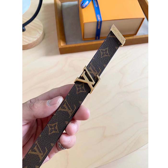 Louis Vuitton Unisex Pretty LV Enamel 30 MM Reversible Belt Monogram Canvas Recto Side