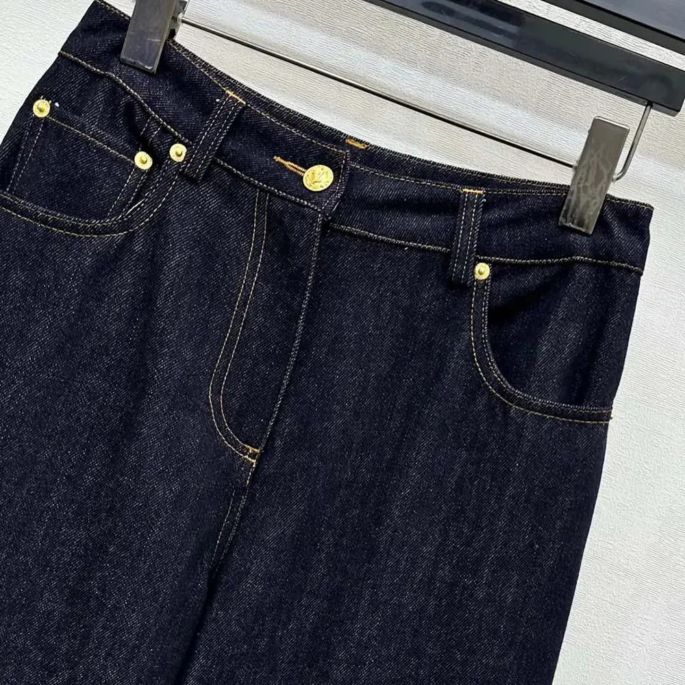 Louis Vuitton Women Cuffed Hem Flared Jeans 1AI152
