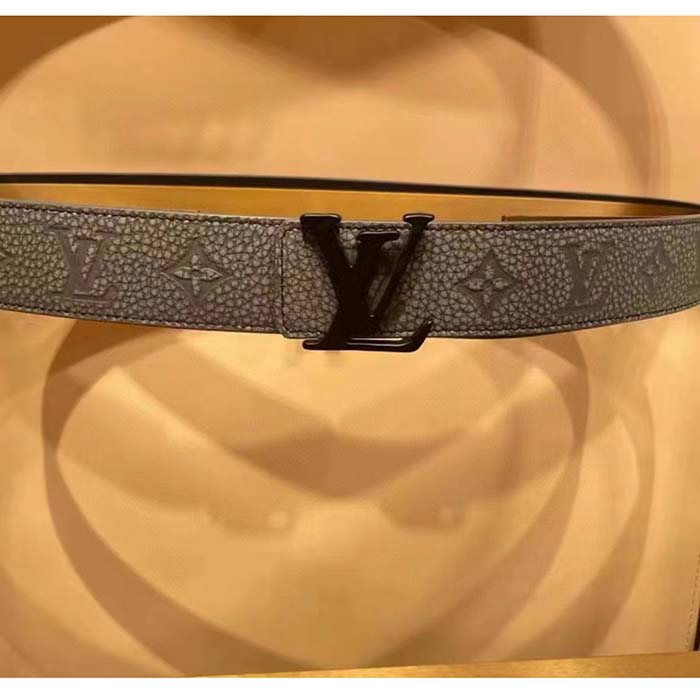 Louis Vuitton Unisex LV Shape MNG Climbing 40 MM Grey Reversible Belt Monogram Taurillon Leather