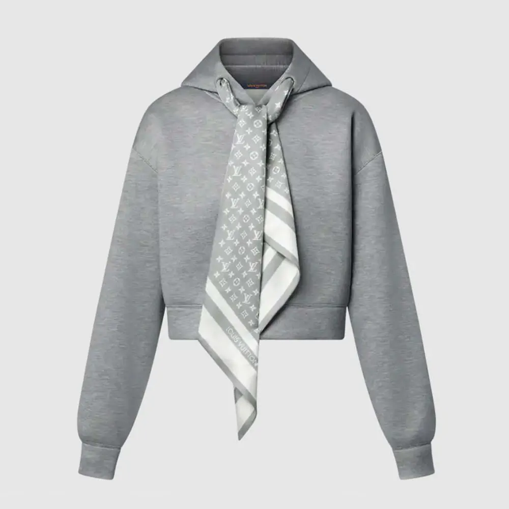 Louis Vuitton Women Cropped Monogram Scarf Hoodie 1AIR63
